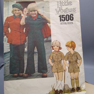 Vintage Sewing PATTERN Little Vogue Patterns 1506, Unisex Child 1970s Childrens